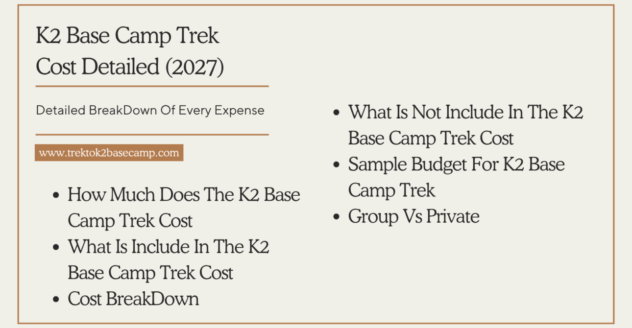 Complete K2 Base Camp Trek Cost Guide (2027): Price, Budget & Expenses